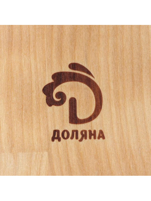Менажница Доляна, 18×10 см, 2 секции, дерево берёза, пропитана маслом