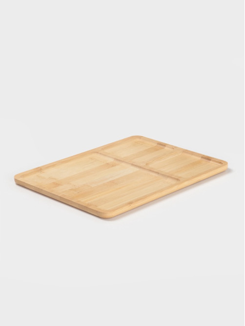 Менажница Доляна Striata, 3 секции, 32×23.5×1.2 см, бамбук