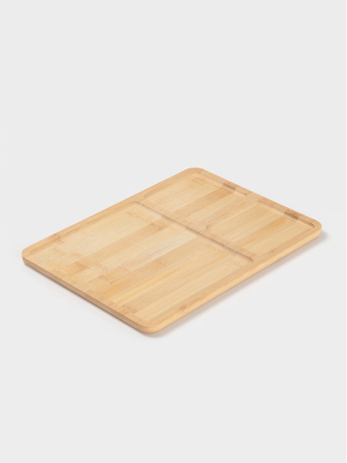 Менажница Доляна Striata, 3 секции, 32×23.5×1.2 см, бамбук