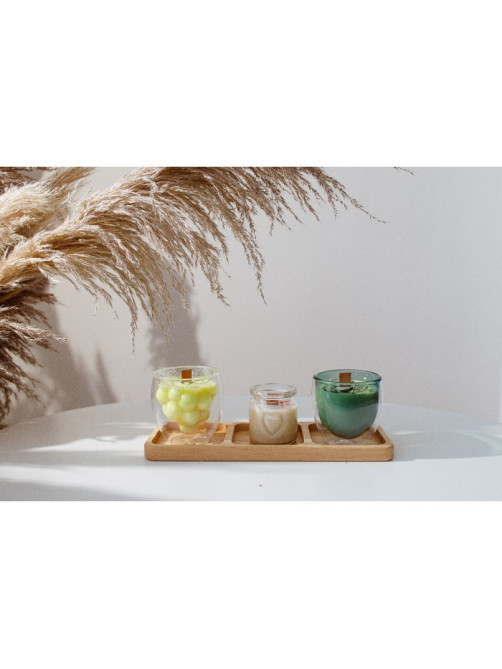 Менажница Magistro Tropical, 3 секции, 30×10×1.8 см, каучуковое дерево