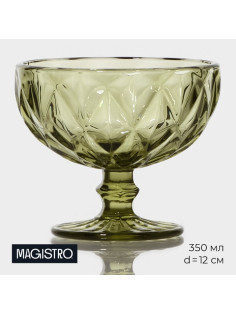 Креманка Magistro «Круиз», 350 мл, d=12 см, стекло, зелёная