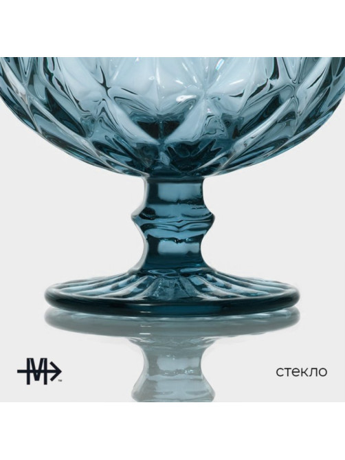 Креманка стеклянная Magistro «Круиз», 350 мл, d=12 см, синяя