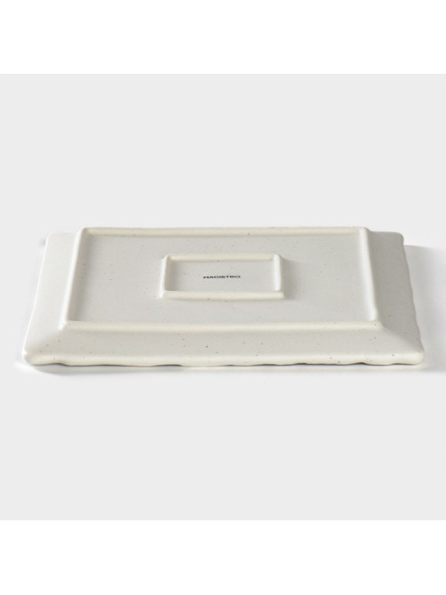 Блюдо для подачи Magistro Slate, 21×1.6 см, фарфор, белое