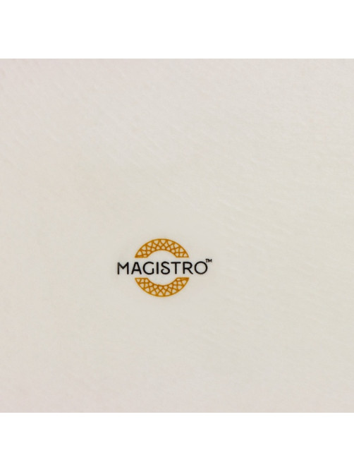 Блюдо фарфоровое сервировочное с бортиком Magistro Poursephona, d=25.5 см, бежевый