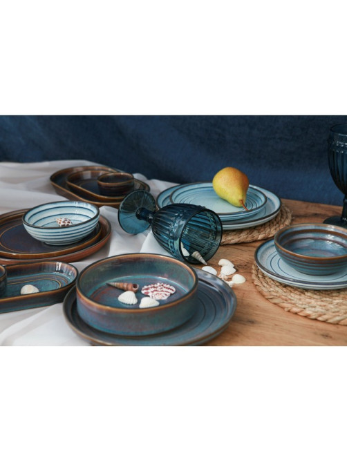 Блюдо Magistro Garland, 24×13.7×2.7 см, овальное, фарфор, синее