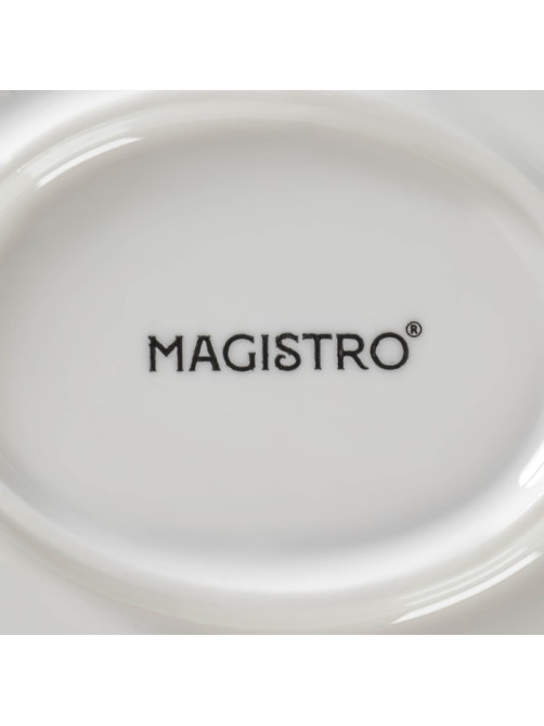 Блюдо для подачи Magistro «Герань Бланш», d=22.4 см, фарфор, белое