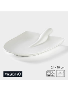 Блюдо Magistro «Бланш», 24×18×4.5 см, фарфор, белое