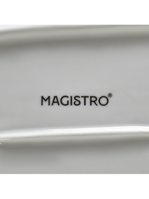 Блюдо фарфоровое с соусником Magistro «Бланш», 28×12.5 см, белое