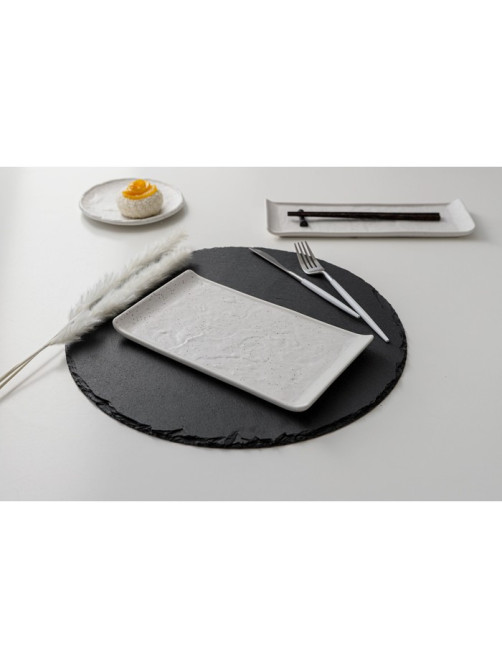 Блюдо для подачи Magistro Slate, 26.5×15 см, фарфор, белое