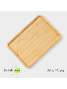 Блюдо для подачи BellaTenero Striata, прямоугольное, 36×25 см, бамбук