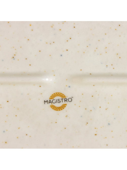 Блюдо сервировочное Magistro Poursephona, 37×24 см, фарфор, бежевое