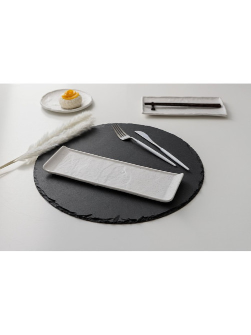 Блюдо фарфоровое для подачи Magistro Slate, 30×10 см, белое