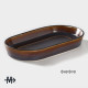 Блюдо Magistro Garland, 18×9.8×2.5 см, овальное, фарфор, синее, коричневое