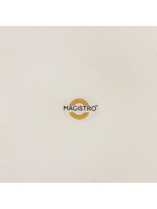 Блюдо фарфоровое сервировочное с бортиком Magistro Poursephona, d=20 см, бежевый