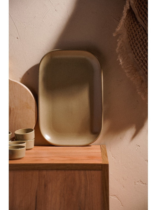Блюдо фарфоровое SL Home «Песчаный бриз», 29.5×20 см, бежевый