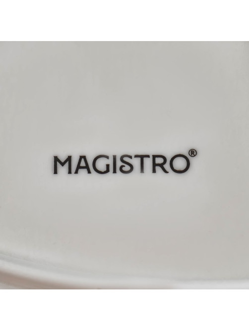 Блюдо фарфоровое с соусником Magistro «Лист Бланш», 33.5×20 см, белое