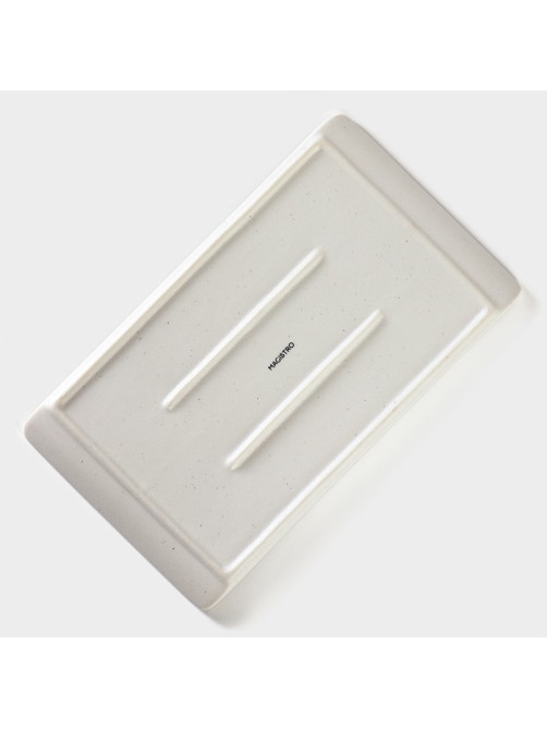 Блюдо для подачи Magistro Slate, 26.5×15 см, фарфор, белое