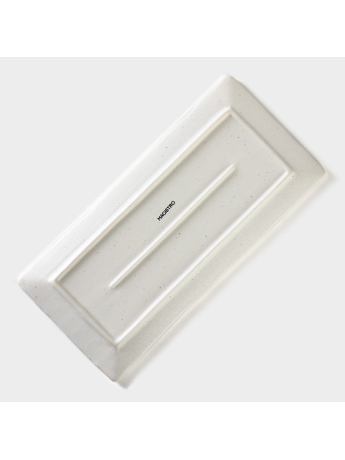 Блюдо для подачи Magistro Slate, 25×12 см, фарфор, белое