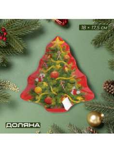 Блюдо сервировочное Доляна «Ёлочка», 18×17.5 см, стекло