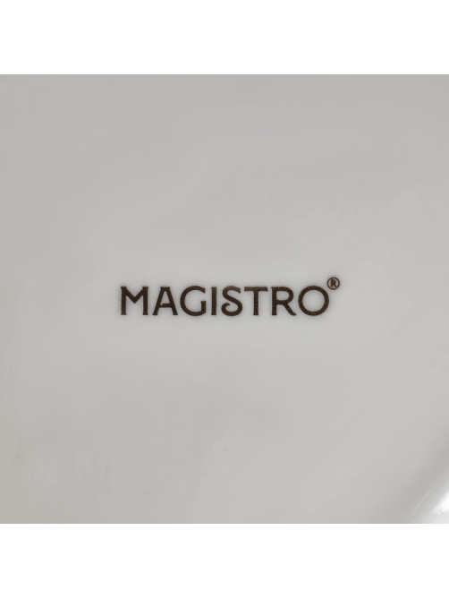 Блюдо фарфоровое с соусником Magistro «Бланш», соусник 60 мл, 18.5×17.5×4 см, белое