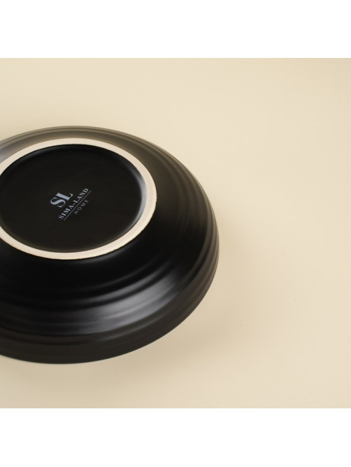 Тарелки глубокие SL Home «Дарк», d=18.5 см, набор 2 шт., фарфор, чёрные