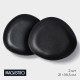Тарелки Magistro Carbon, 21×18.5 см, набор 2 шт., фарфор, чёрные