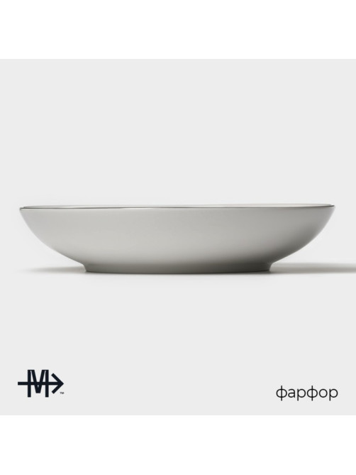 Тарелка глубокая Magistro La Perle, 1 л, d=22.5 см, фарфор, белая