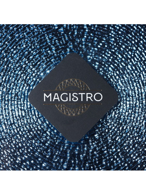 Тарелка стеклянная Magistro «Карамель. Синее серебро», d=27 см, цвет синий