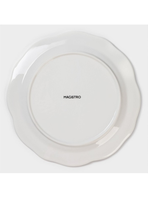 Тарелка Magistro «Этюд», d=20 см, фарфор, белая