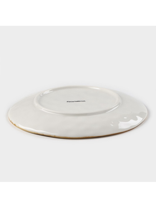 Тарелка Доляна Organic Gold, d=18 см, фарфор, белая