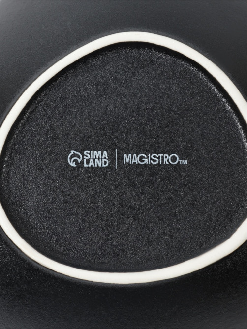 Тарелки глубокие Magistro Carbon, 17.5×15 см, набор 2 шт., фарфор, чёрные