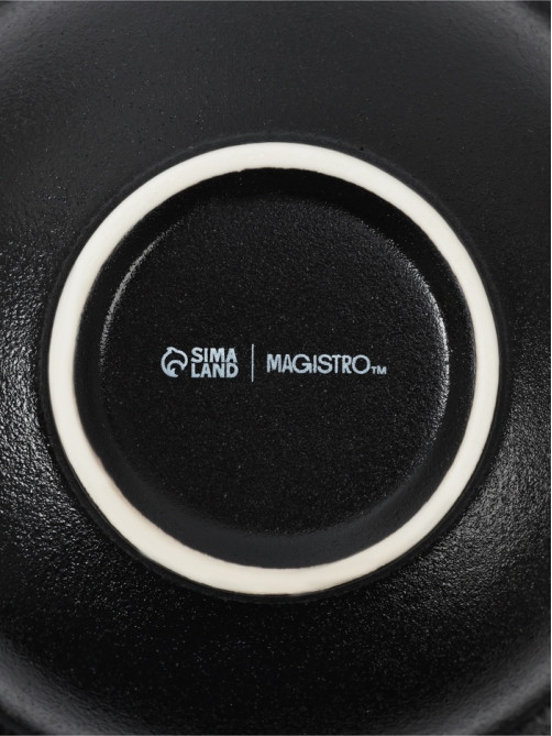 Тарелки для пасты Magistro Carbon, d=19.5 см, набор 2 шт., фарфор, чёрные
