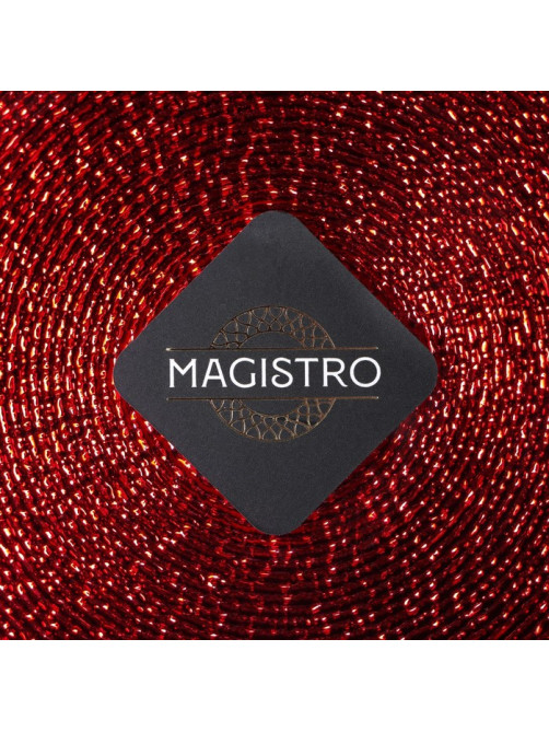 Тарелка стеклянная Magistro «Карамель. Красный», d=27 см, красная