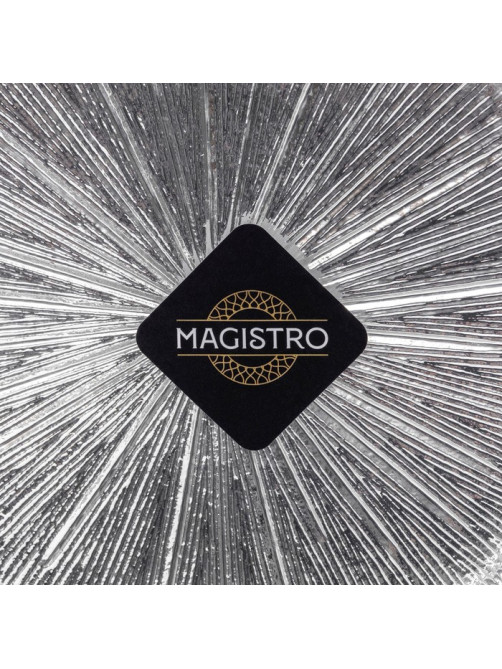 Тарелка стеклянная Magistro «Иней. Серебро», 27.5×2 см, цвет серебряный