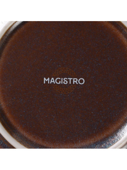 Тарелка Magistro Garland, d=22.5 см, фарфор, синяя, коричневая