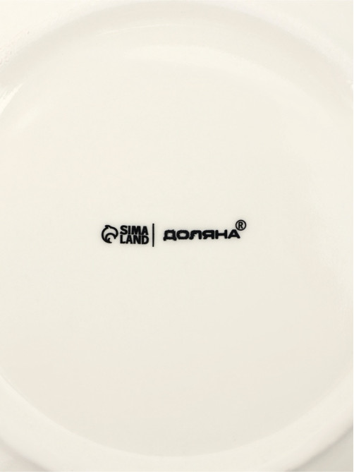 Тарелка обеденная Доляна White Label, d=25 см, с утолщённым краем, фарфор, белая