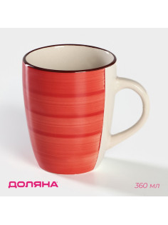Кружка Доляна «Морской мир», 360 мл, керамика, красная