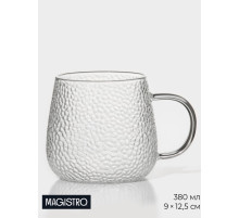 Кружка Magistro «Сара», 380 мл, 9×12.5 см, боросиликатное стекло, прозрачная