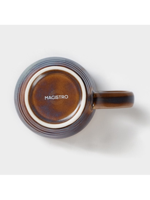 Кружка Magistro Garland, 320 мл, фарфор, синяя, коричневая