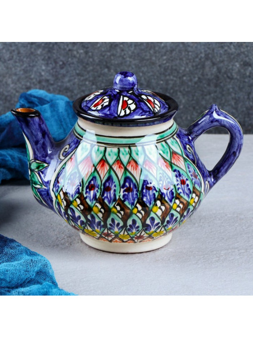 Чайник узбекский Риштанская Керамика, 700 мл, МИКС