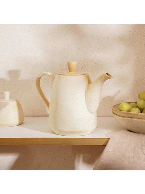 Заварочный чайник SL Home «Волны Сардинии», 1.3 л, 22.5×11×19 см, фарфор, бежевый