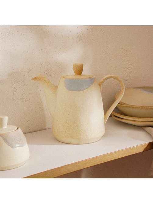 Заварочный чайник SL Home «Волны Сардинии», 1.3 л, 22.5×11×19 см, фарфор, бежевый