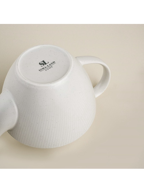 Заварочный чайник SL Home «Волна в камне», 1 л, 22×13×15.5 см, фарфор, белый