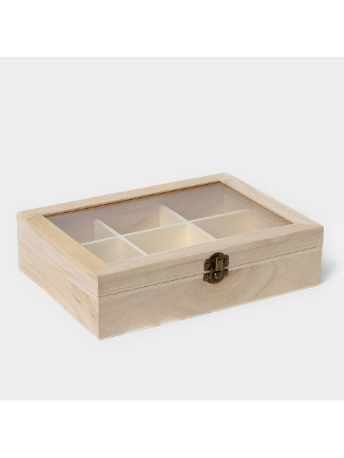 Ящик для хранения чайных пакетиков Доляна «Ахмадабад», 9 ячеек, 24×17.3×6.5 см