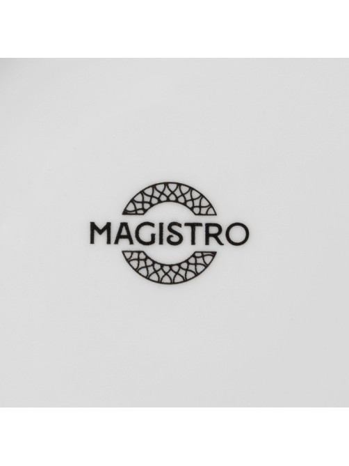 Чайная пара Magistro Argos, 2 предмета: чашка 220 мл, блюдце d=15 см, фарфор, белая