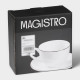 Чайная пара Magistro La Perle, 2 предмета: чашка 230 мл, блюдце d=15 см, фарфор, белая