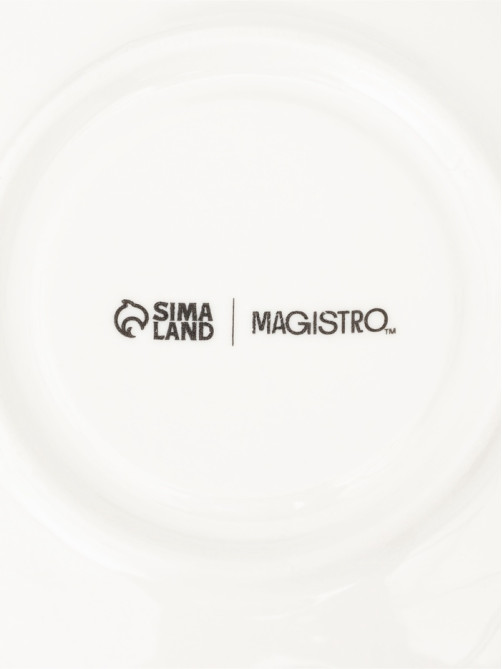 Чайная пара Magistro «Бланш», чашка 250 мл, блюдце d=15.5 см, фарфор, белая
