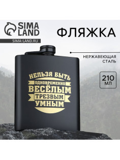 Фляжка «Нельзя быть трезвым», 210 мл