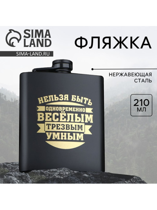 Фляжка «Нельзя быть трезвым», 210 мл