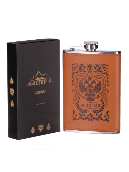 Фляжка «Россия», нержавеющая сталь, 270 мл, 9 oz